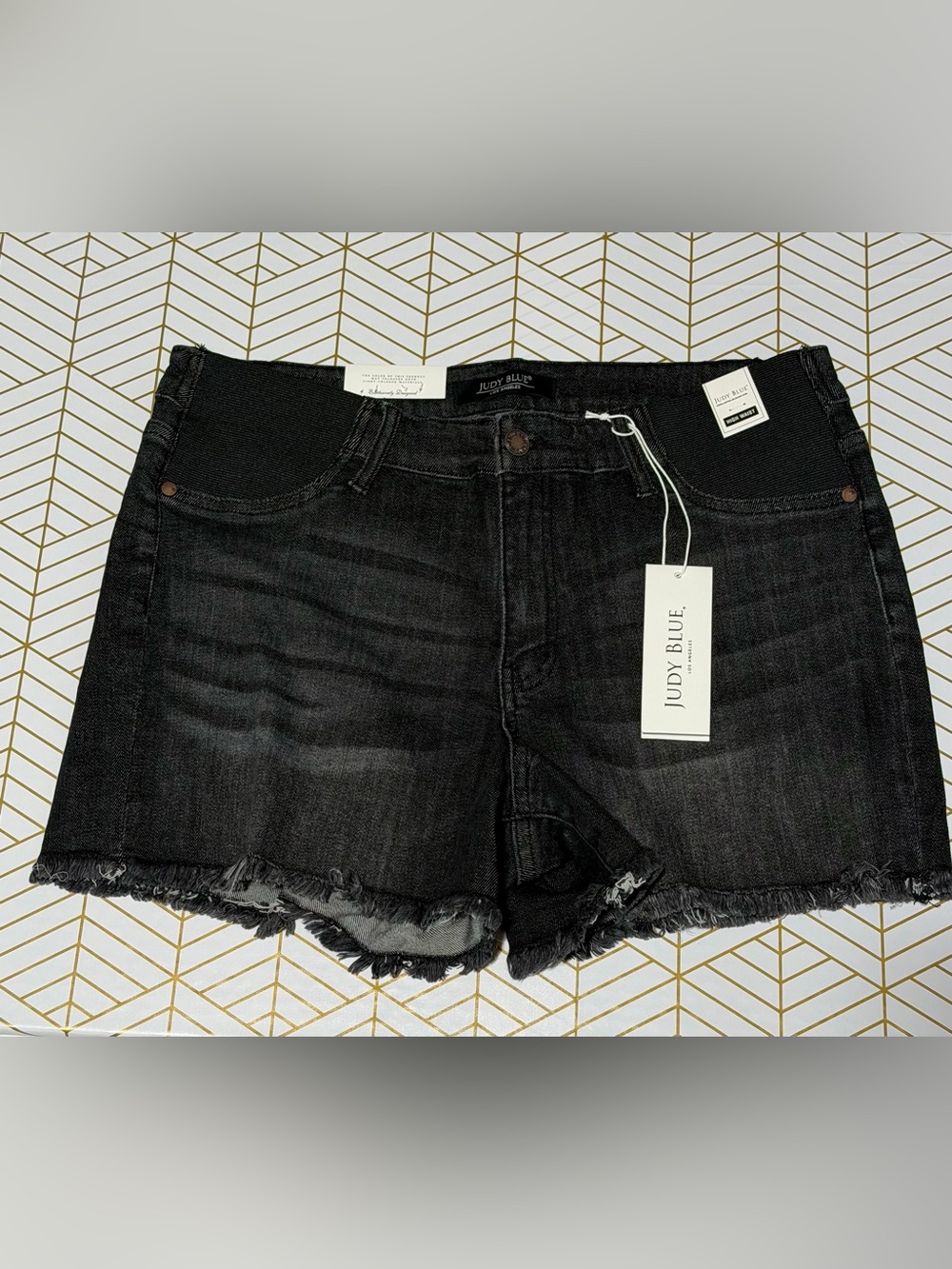 Judy Blue Maternity Frayed Hem Stretch Denim Shorts